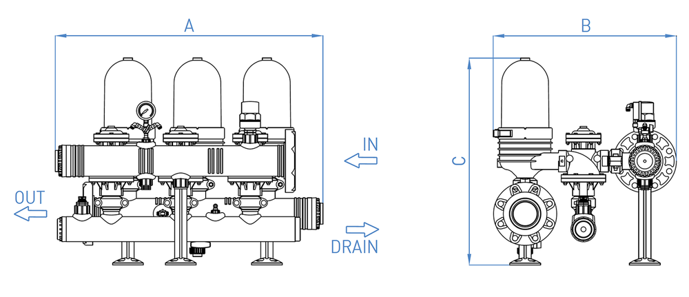 Amiad - 2Inch Spin Klin - Typical Installation Drawing