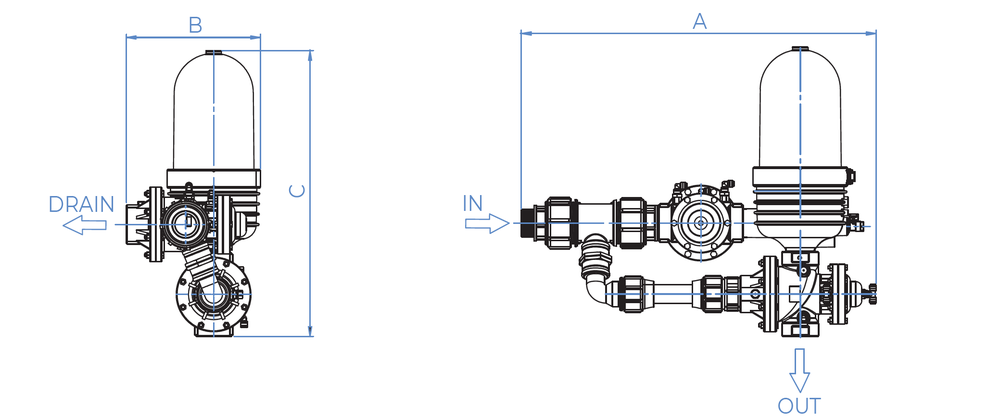 Amiad - 2Inch Spin Klin Compact  - Typical Installation Drawing