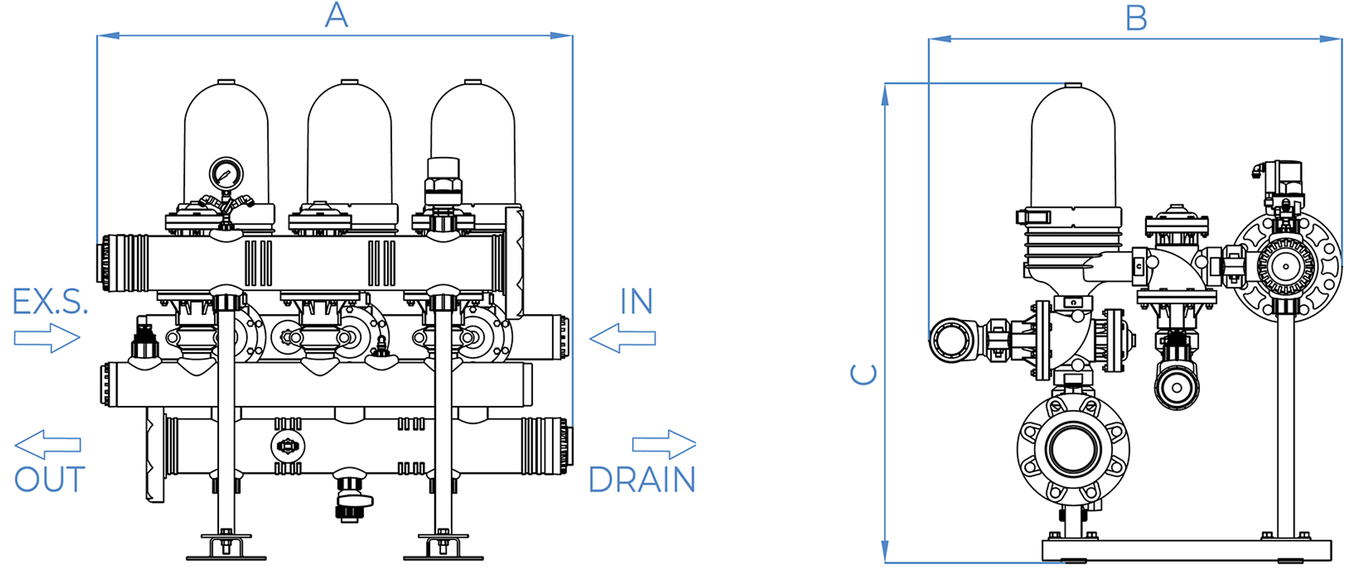 Amiad - 2Inch Spin Klin Ext.S - Typical Installation Drawing