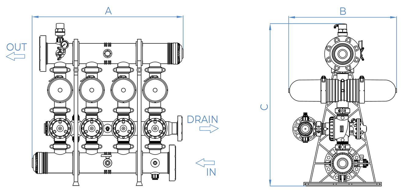 Amiad - 3Inch Spin Klin - Typical Installation Drawing