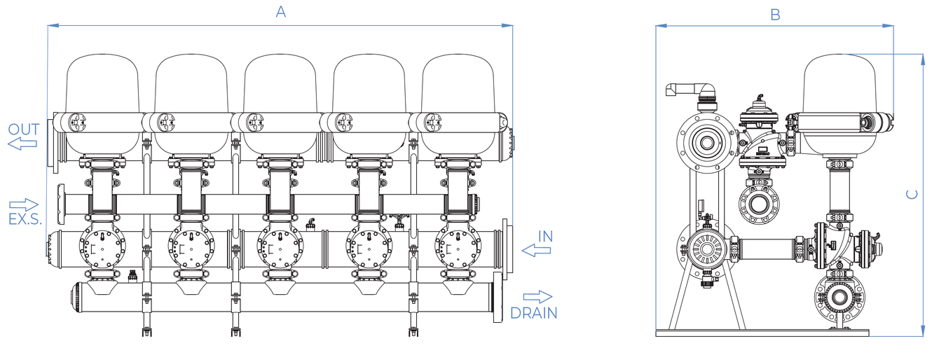 Amiad - 4Inch Spin Klin Galaxy Ext Source - Typical Installation Drawing