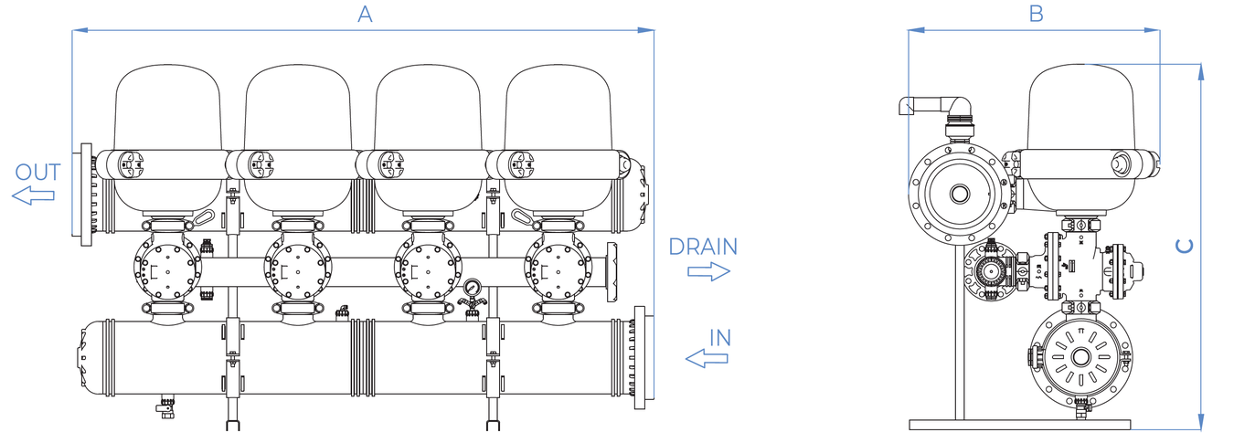 Amiad - 4Inch Spin Klin Galaxy - Typical Installation Drawing