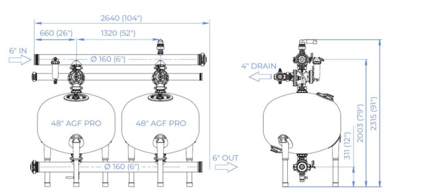 Amiad - AGF Pro - Dimensions 1