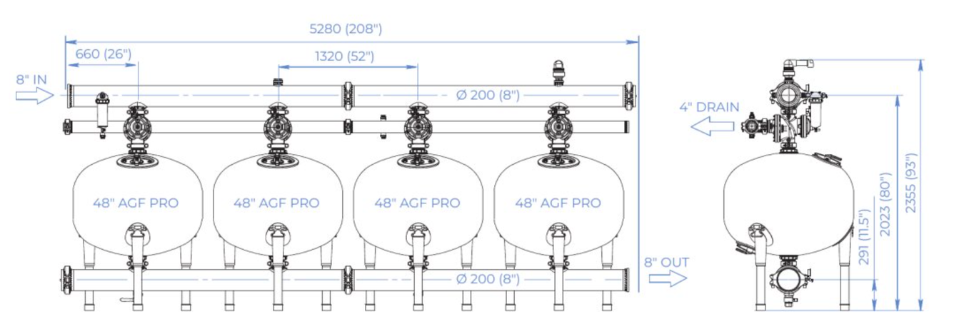 Amiad - AGF Pro - Dimensions 3