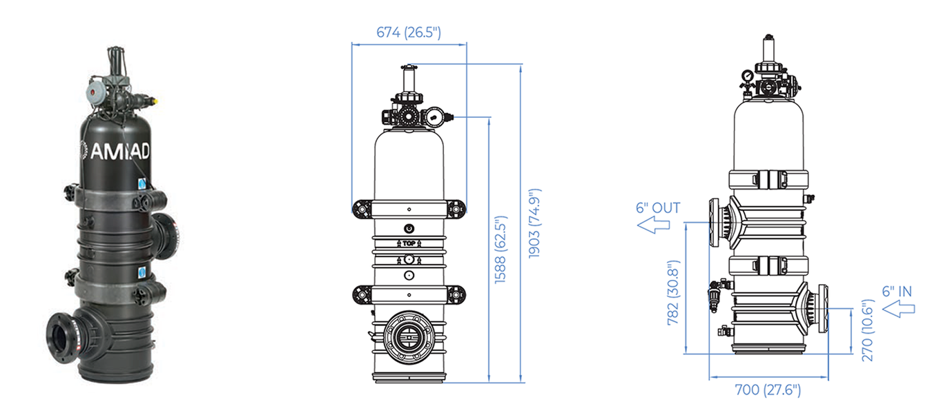 Amiad - SigmaPro - 6 inch with Dimensions
