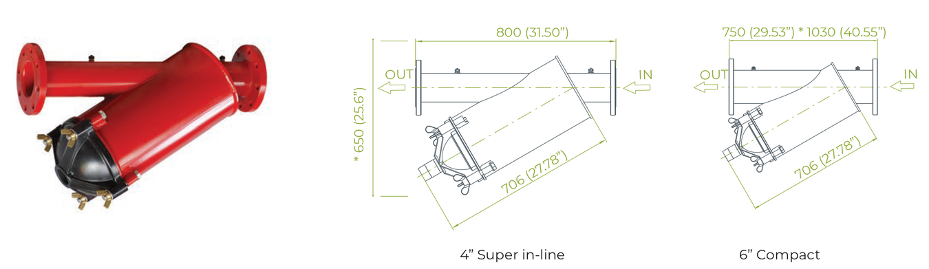 Amiad - Steel - 4Inch Sper Inline and 6 Inch Compact