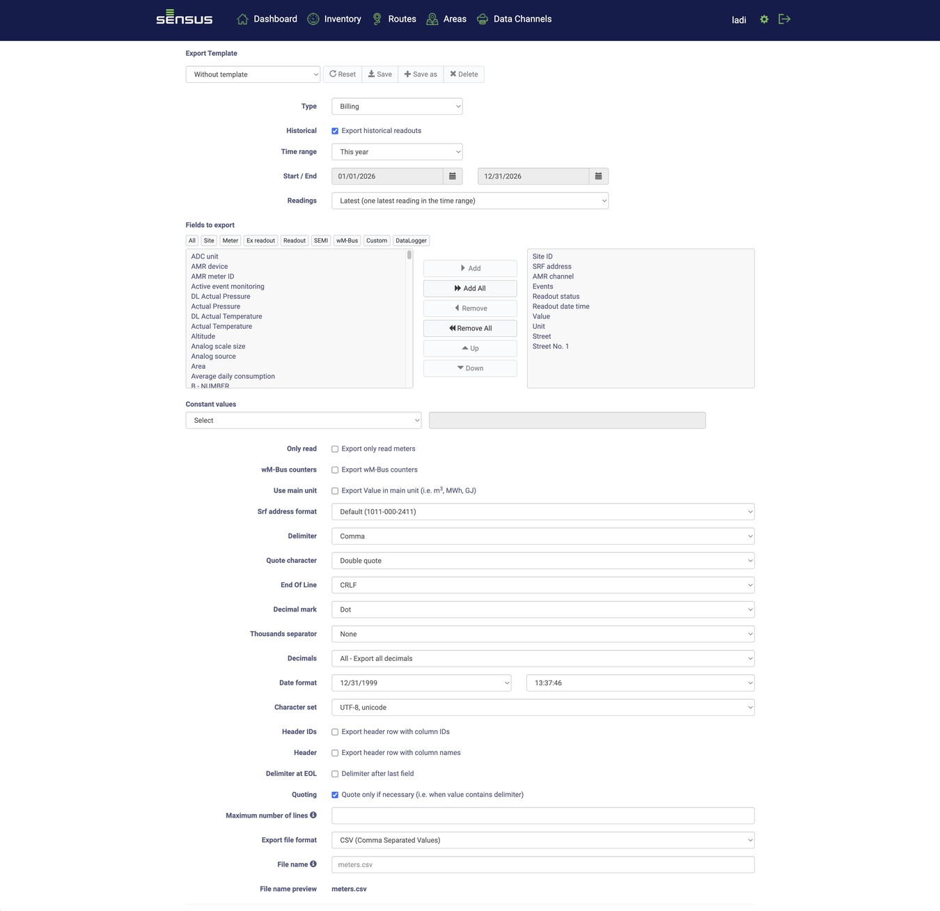 Export Inventory