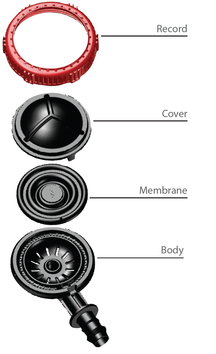 Lateral flush valve - product components