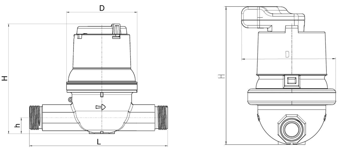 Sensus - 620C - Dimensional Drawing