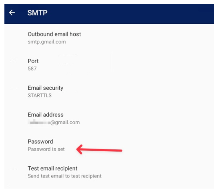 Sensus - Diavaso Apps - change password