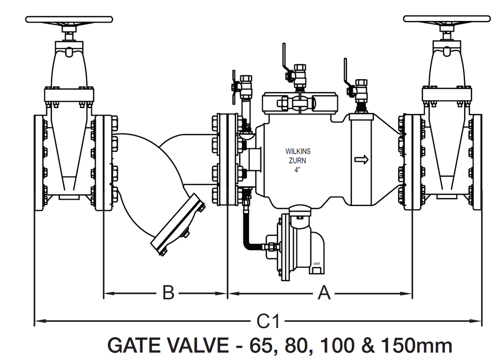 Zurn Wilkins - 375L - 65,80,100,150mm - Gate Valve